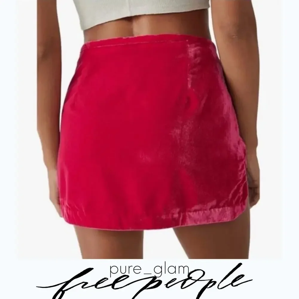 Free People velvet mini skirt